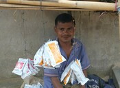 Rohingya man selling food supplements