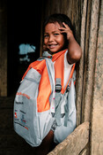 Indigenous Embera girl with her school kit delivered by NRC