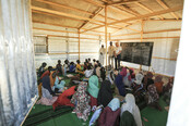 Jan Egeland visits school in Metche Camp