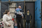 South Ukraine - IDP family from Kherson in Posad-Pokrovske, Kherson region.