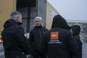 Secretary General Jan Egeland in Odesa, at a humanitarian convoy bound for Kherson
