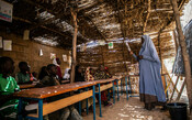 A classroom of displaced children 